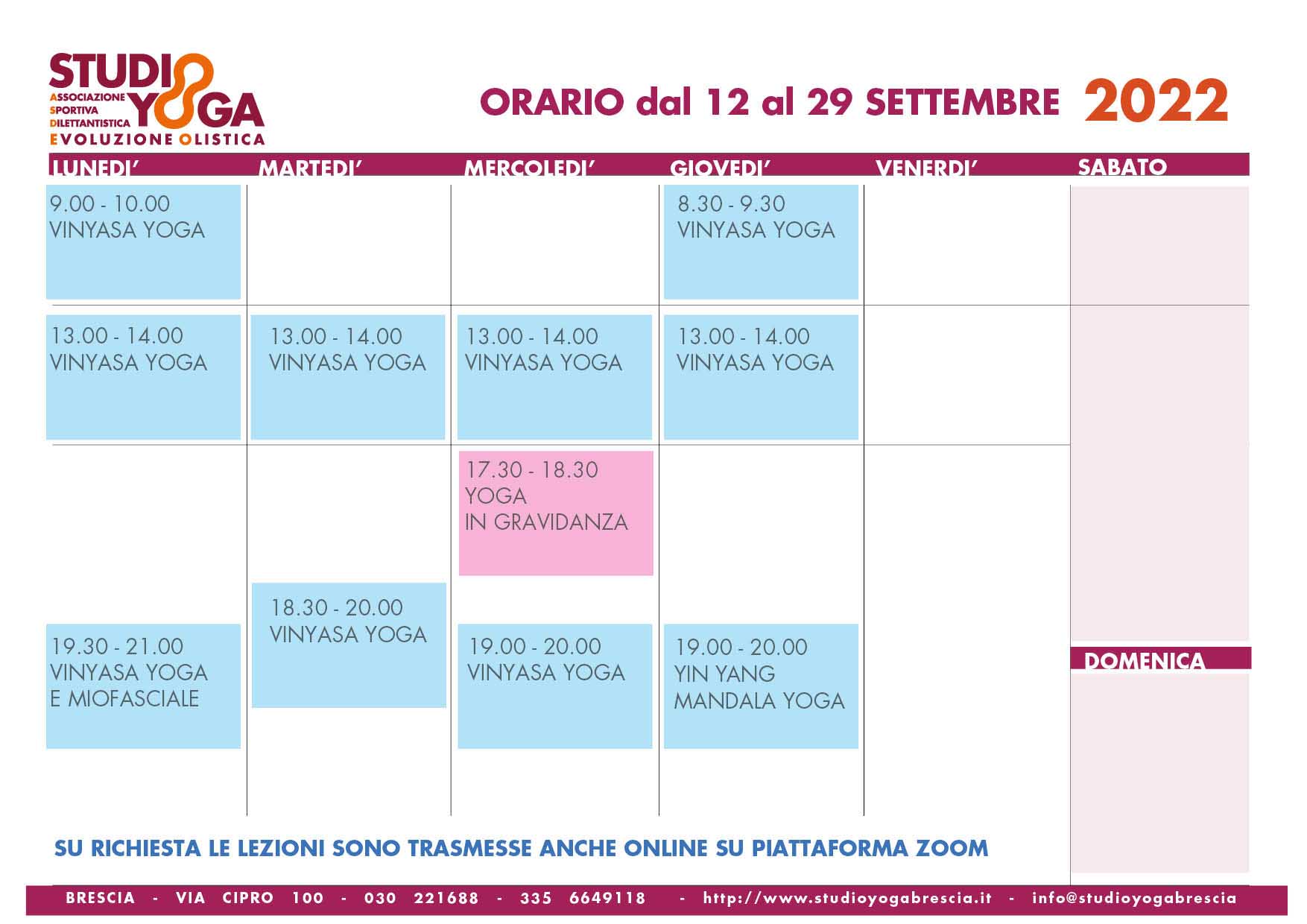 STUDIO YOGA ORARIO 12 29 -SETTEMBRE 2022